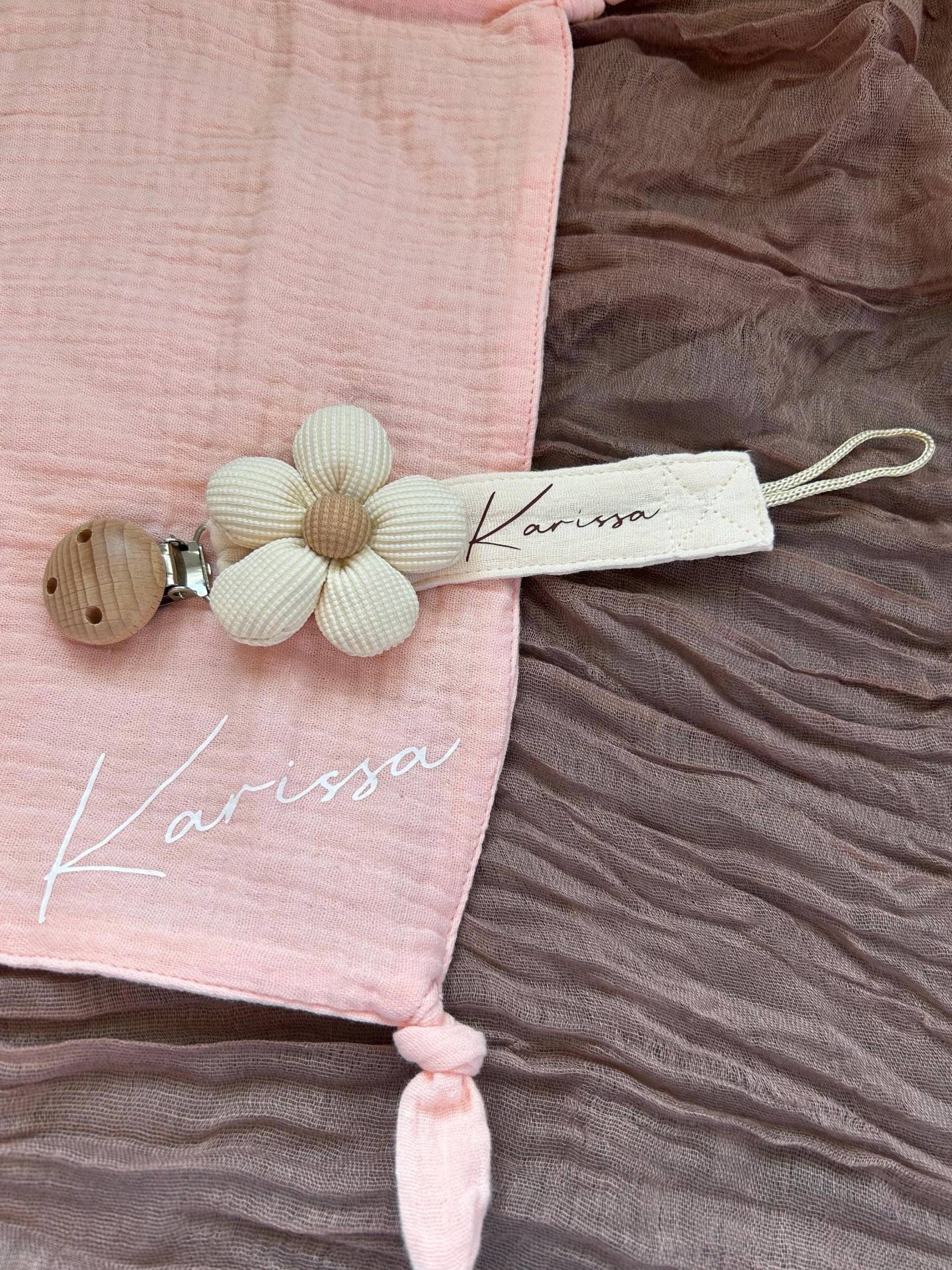 Schnullerkette , Schnullerklip Für Mädchen Mit Blumen Personalisiert von Etsy - HappymomentsDE