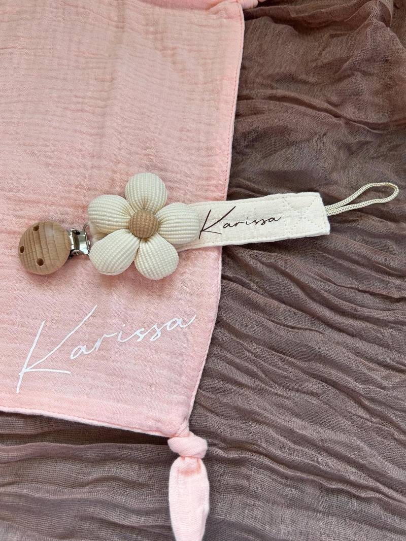 Schnullerkette , Schnullerklip Für Mädchen Mit Blumen Personalisiert von Etsy - HappymomentsDE