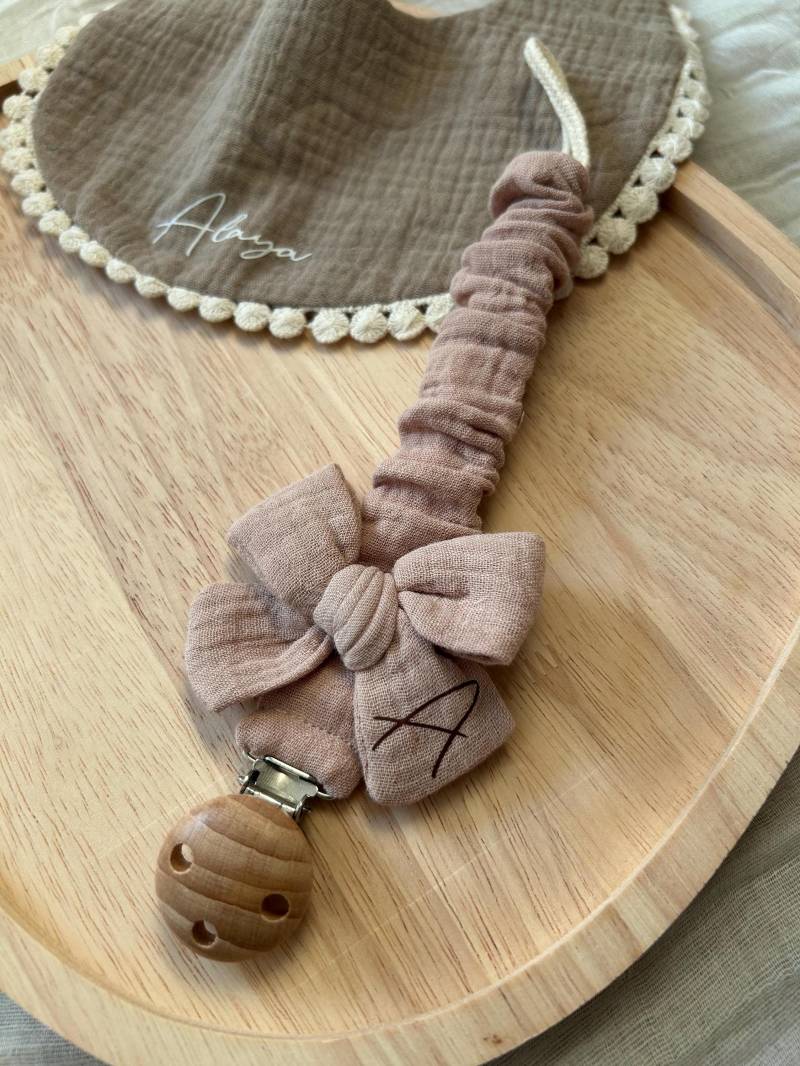 Schnullerkette , Schnullerklip Für Mädchen Mit Schleife Personalisiert von Etsy - HappymomentsDE