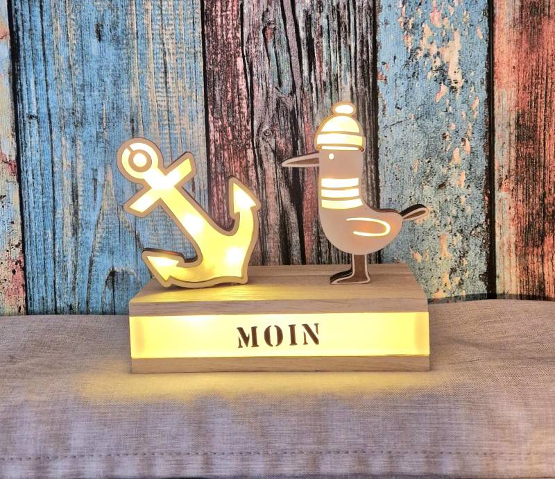 Geschenk Einzug Lampe Nachtlicht Einschlaflicht Geschenkidee Deko Holzlampe Lampen Moin Anker Norddeko Maritimes Strandhaus von Etsy - HarmonyHandmadeWaren