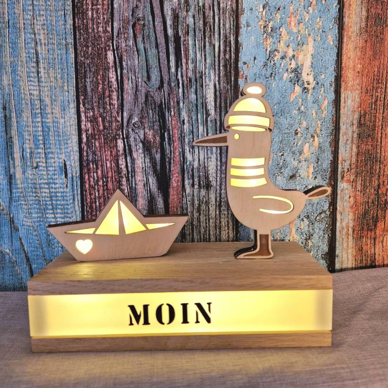 Geschenk Einzug Lampe Nachtlicht Einschlaflicht Geschenkidee Deko Holzlampe Lampen Moin Anker Norddeko Maritimes Strandhaus von Etsy - HarmonyHandmadeWaren