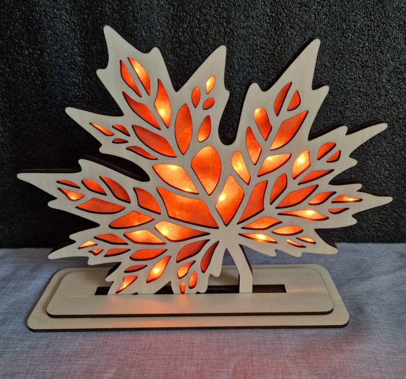 Herbstdeko Geschenk Nachtlicht Led Holzlicht Ahornblatt Lampe Stimmungslicht Beleuchtet Geschenkidee von Etsy - HarmonyHandmadeWaren