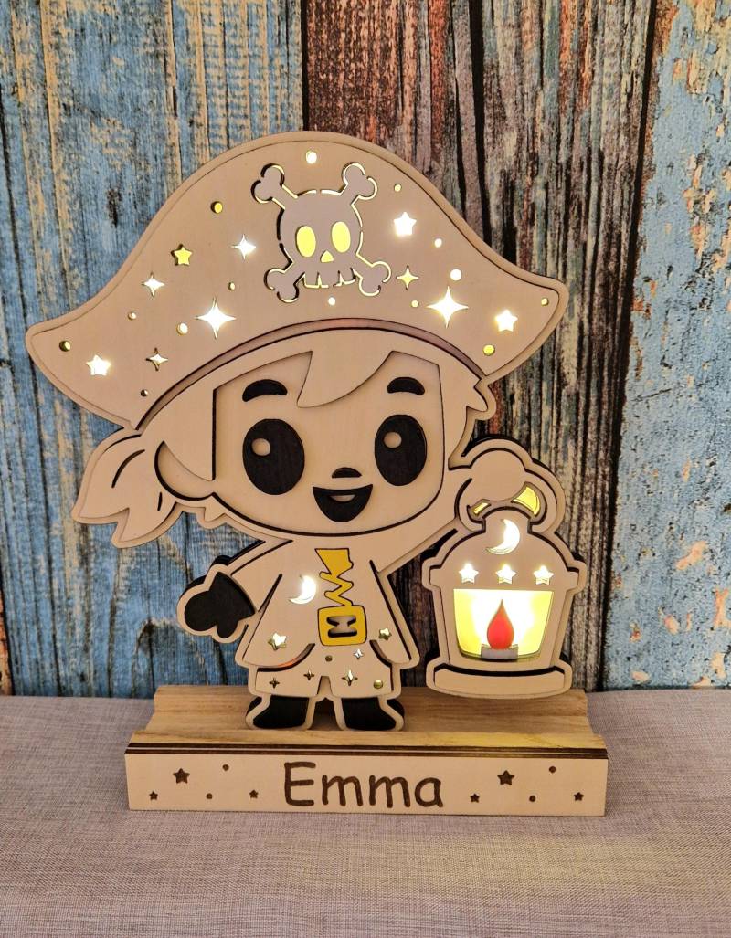 Personalisiertes Nachtlicht Pirat Kinderzimmerlampe Mit Name Zum Selbstbemalen Licht Geschenk Zur Geburt Taufe Junge Mädchen von Etsy - HarmonyHandmadeWaren