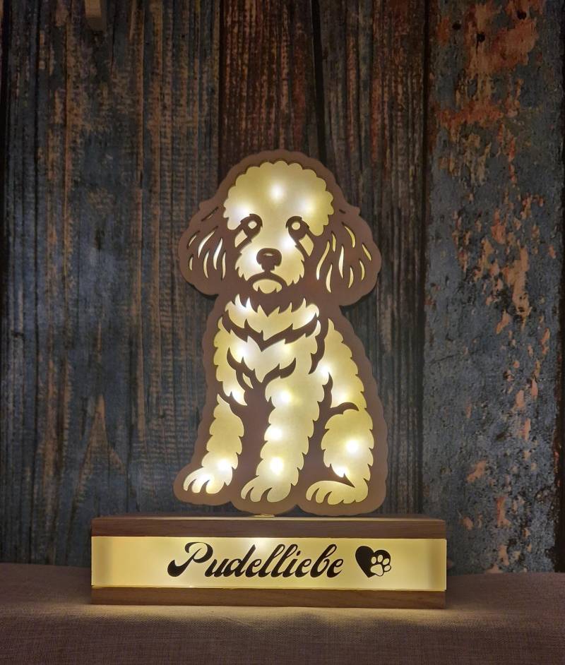 Pudel Geschenk Tierliebhaber Holzdeko Pfote Tierfreund Led Nachtlicht Holz Haustier Erinnerung Pfotenlampe Hundelampe Deko von Etsy - HarmonyHandmadeWaren