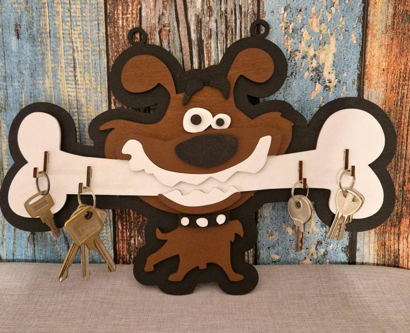 Schlüsselhalter Hund Aus Holz | Design-Schlüsselbrett Für Den Flur Hundedeko Modern Geschenk Hundeliebhaber von Etsy - HarmonyHandmadeWaren