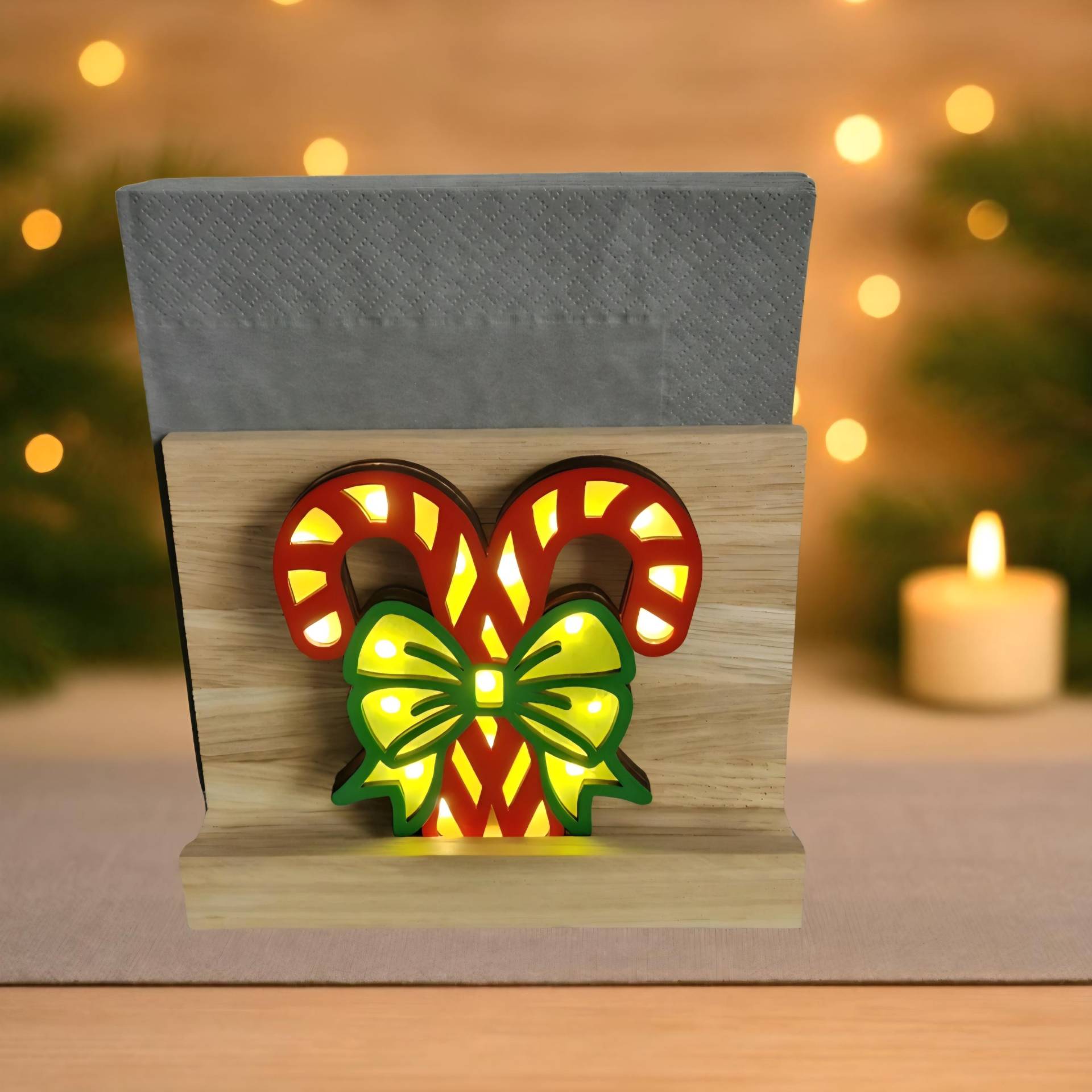 Serviettenhalter Weihnachten Holz Mit Led - Zuckerstangen Schleife Tischdeko Festlich Geschenkidee Beleuchtung Advent Winterdeko Serviettenhalter Weihnachten Holz Mit Led - Zuckerstangen Schleife Tischdeko Festlich Geschenkidee Beleuchtung Advent Winterdeko von Etsy - HarmonyHandmadeWaren