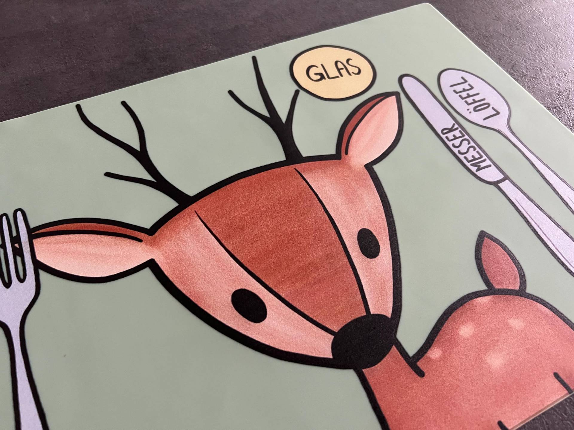 Tischset Mit Besteck Für Kinder Und Babys - Inspiriert Nach Montessori Silikon 40x30cm Abwaschbar von Etsy - HartFields4Kids