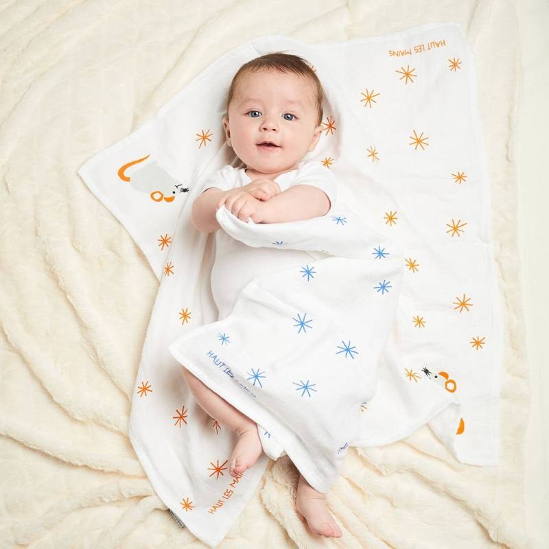 Set Mit 2 Windeln Aus Bio-Baumwolle, Hergestellt in Frankreich von Etsy - HautlesMainsFrance