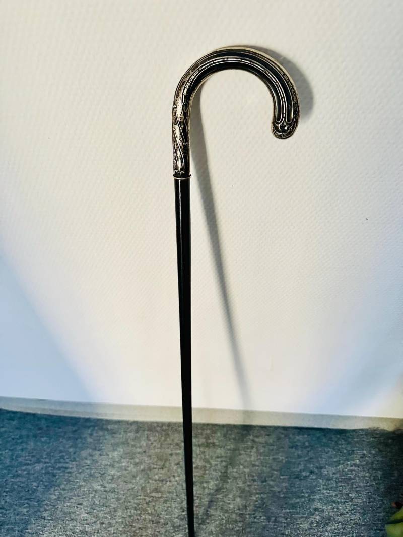 Antiker Gehstock Mit Silbergriff, 1900Er Jahren. Dekorativer Griff Aus Echtem Silber | Schwarzer Gehstock, Marke 800 von Etsy - HeinrichAntique