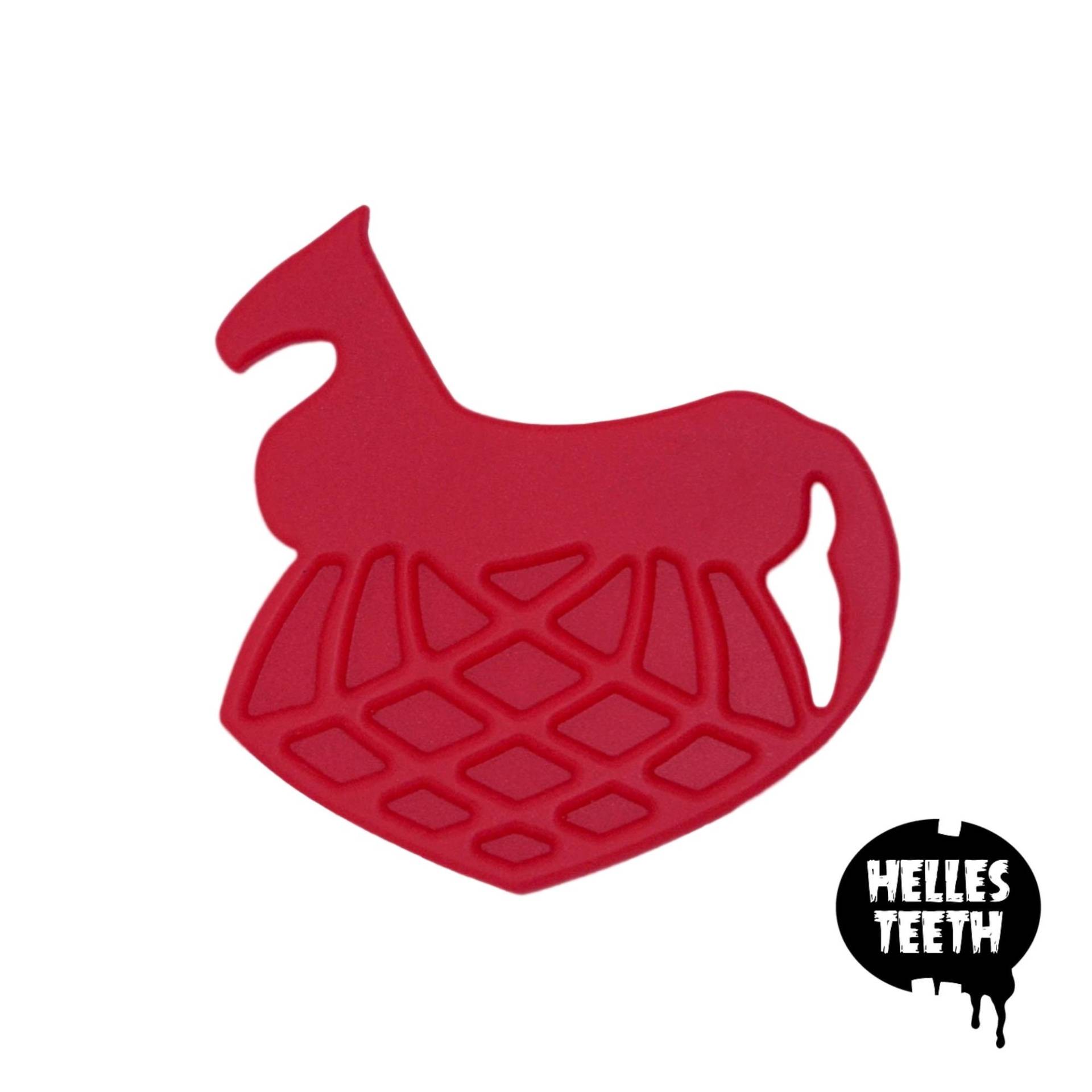 Helles Teeth - Red Viking Sleipnir/Odin's 8 Legged Steed Beißring Silikon Für Babys Zertifizierte Sicherheit & Ungiftig von Etsy - HellesTeeth