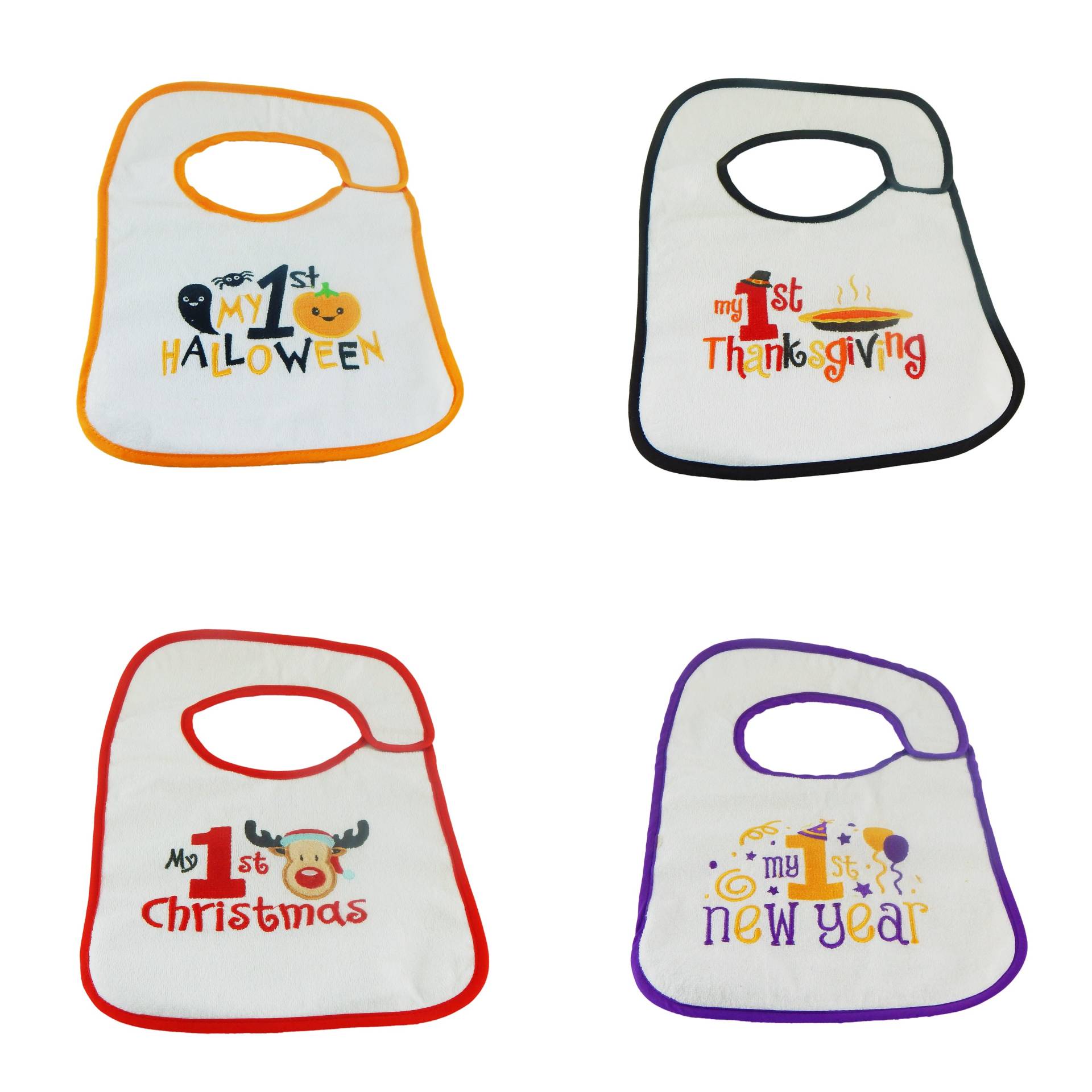 Babys Erstes Halloween, Erntedank, Weihnachten, & Neujahr Lätzchen Set - 4Pk Babys Erstes Halloween, Erntedank, Weihnachten, & Neujahr Lätzchen Set - 4Pk von Etsy - HelloBabyWonder