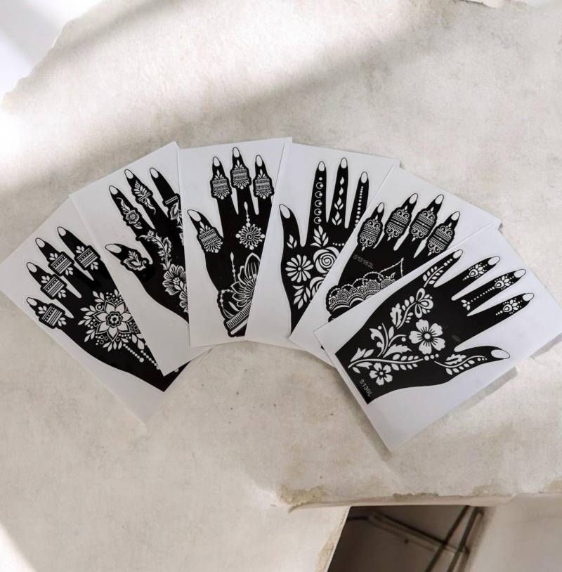 Henna Schablone |Henna Aufkleber | Hennatattoo Sticker Mehendi Selbstklebende |Schablone Kina von Etsy - HennaDesignByHM