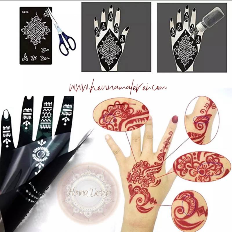 Henna Sticker , Mehendi Aufkleber, Hennatttoos, Schablone, Diy von Etsy - HennaDesignByHM
