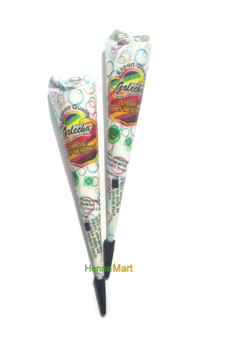 2 White Henna + 12 Multi Color Cones Tattoo Kit Temporary Body Art Mehandi Ink 2 White Henna + 12 Multi Color Cones Tattoo Kit Temporary Body Art Mehandi Ink von Etsy - HennaMart