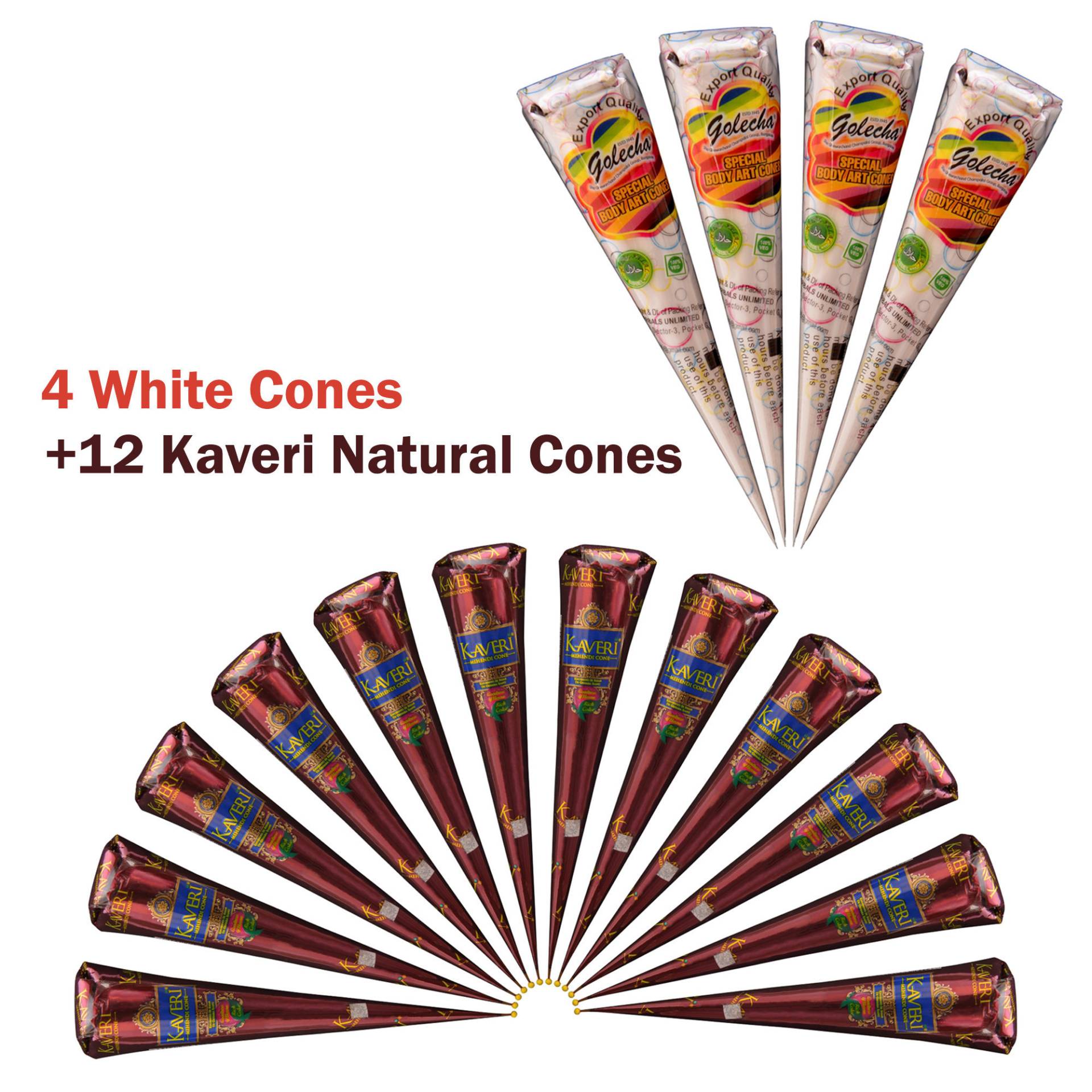 4 White + 12 Natural Henna Cones Kit Temporary Tattoo Herbal Design Mehndi Ink Bridal Makeup 4 White + 12 Natural Henna Cones Kit Temporary Tattoo Herbal Design Mehndi Ink Bridal Makeup von Etsy - HennaMart