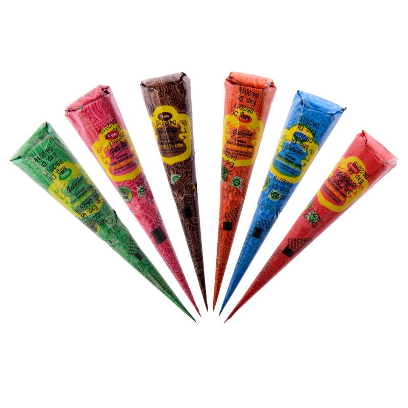 6 Colored Natural Henna Herbal Cones Instant Temporary Tattoo Body Art Design Kit Mehandi Paste Diy von Etsy - HennaMart