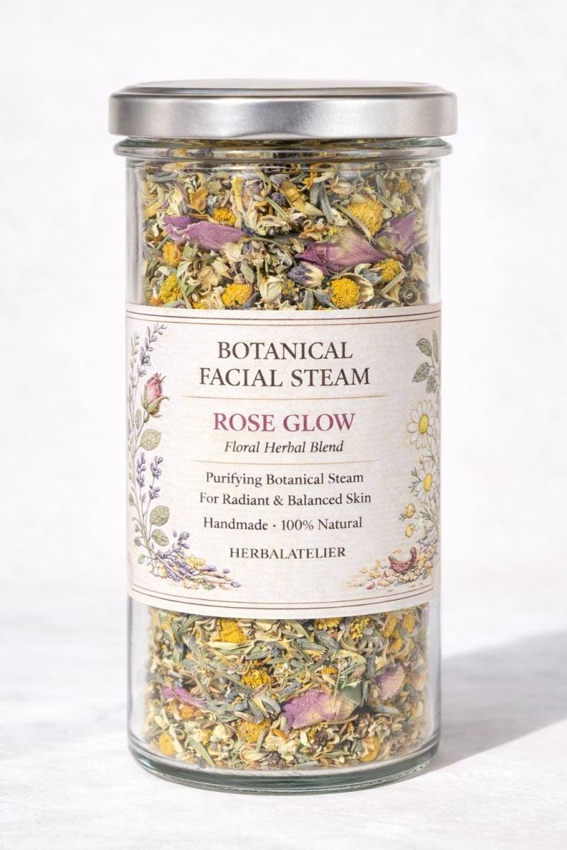 Herbal Facial Steam Rose Glow - Botanical Face Steam, Natural Skincare Ritual, Pore Cleansing, Spa Gift For Her, Dry & Sensitive Skin von Etsy - HerbalAtelier
