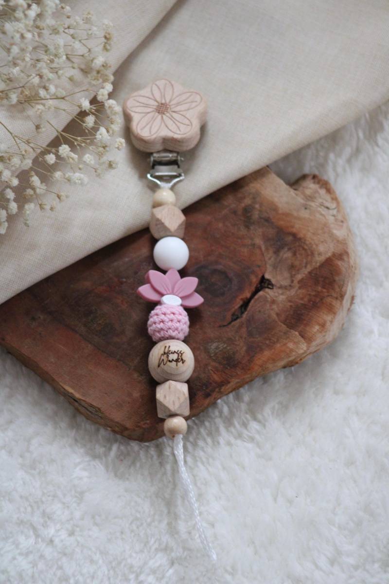 Schnullerkette „Blütenzauber" von Etsy - HerzensbandlbyBenita