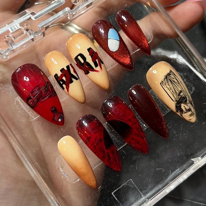 Akira Benutzerdefinierte Presse Auf Nagelset Akira Benutzerdefinierte Presse Auf Nagelset von Etsy - HibouNails