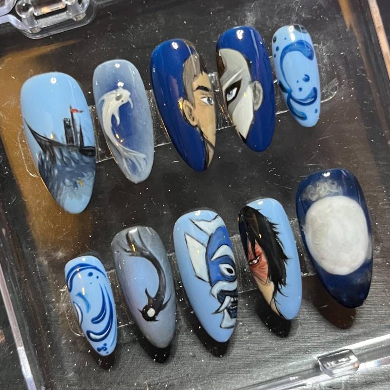 Atla-Zuko Und Sokka Benutzerdefinierte Press-On-Nagel-Set von Etsy - HibouNails