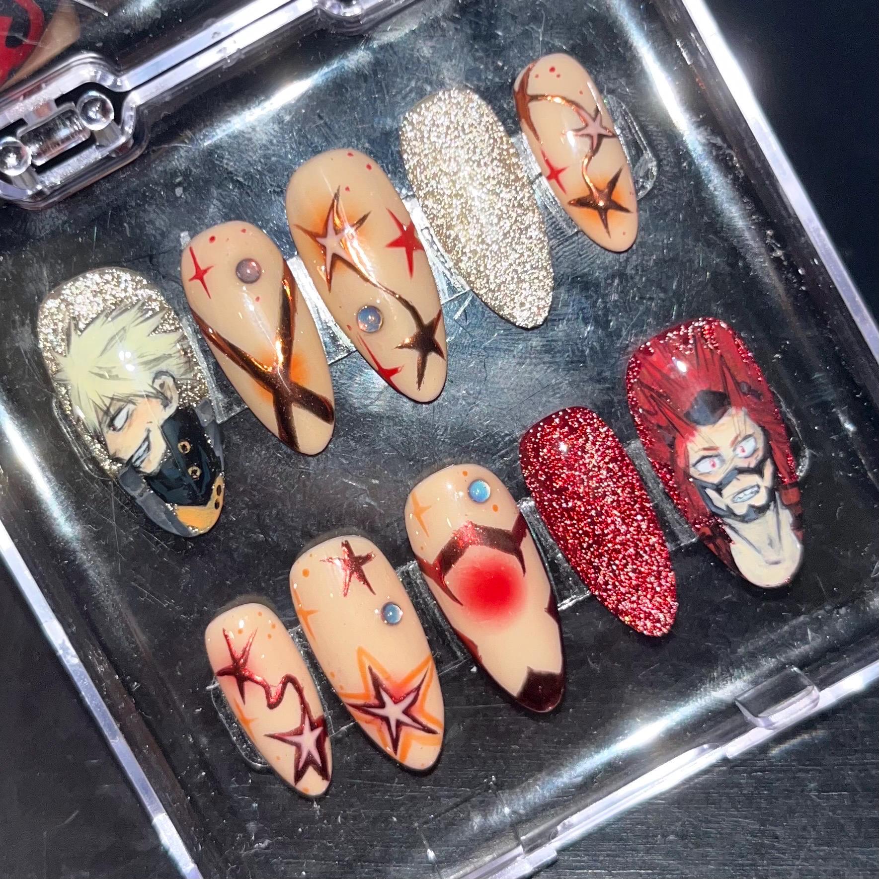 Bakugou Und Kirishima Drücken Auf Das Nagelset Aus Bakugou Und Kirishima Drücken Auf Das Nagelset Aus von Etsy - HibouNails