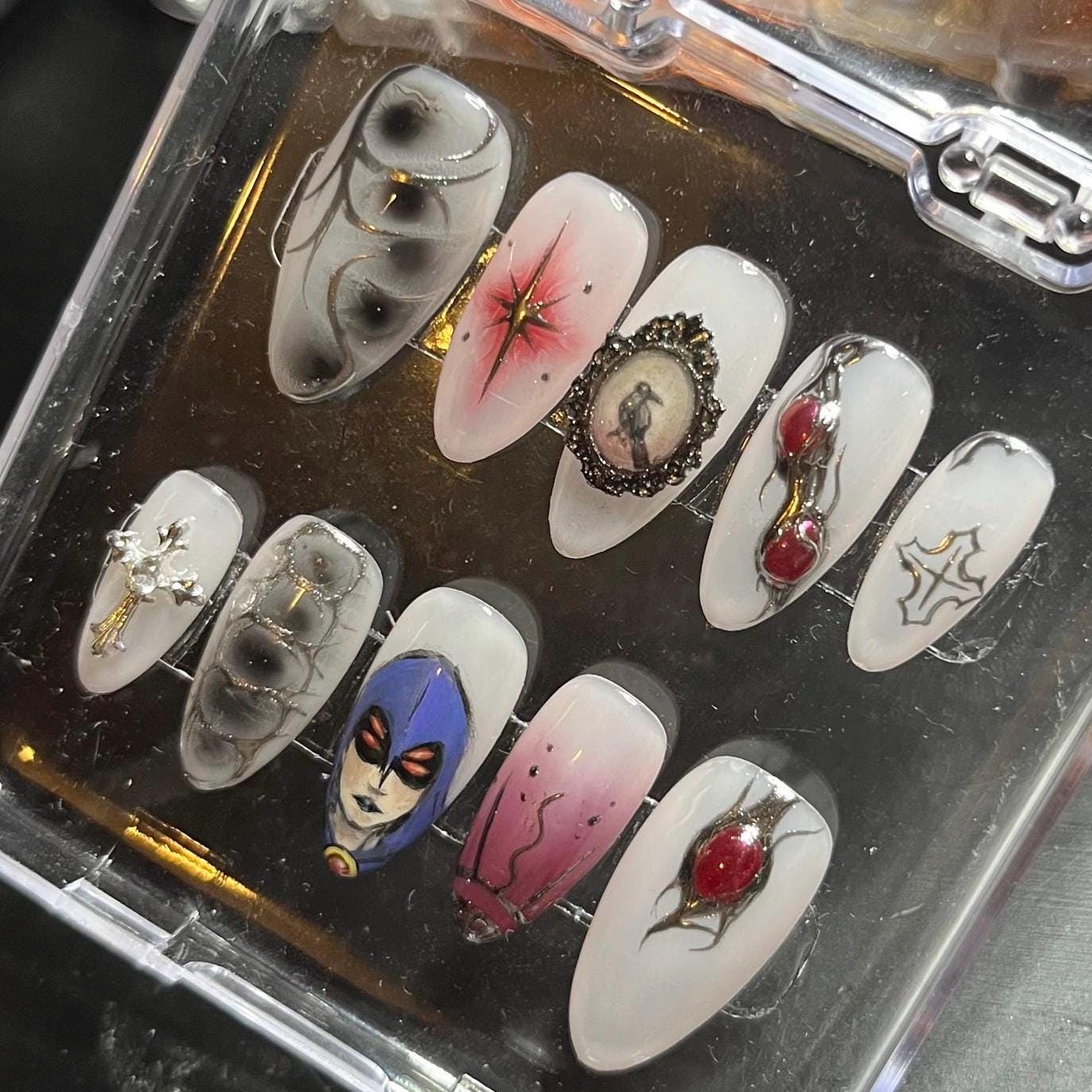 Drücken Sie Auf Das Nagelset Drücken Sie Auf Das Nagelset von Etsy - HibouNails