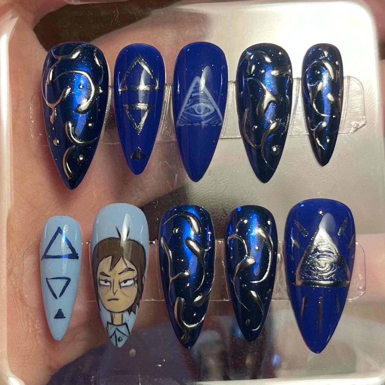 Inside Job Benutzerdefinierte Presse Auf Nagelset von Etsy - HibouNails