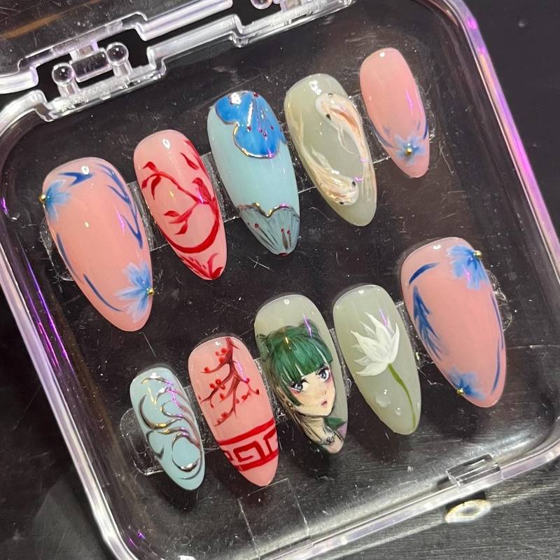 Maomao Benutzerdefinierte Presse Auf Nagelset von Etsy - HibouNails
