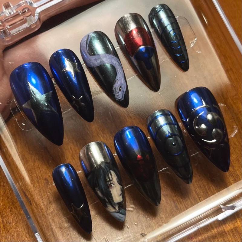 Sasuke Benutzerdefinierte Presse Auf Nagelset von Etsy - HibouNails