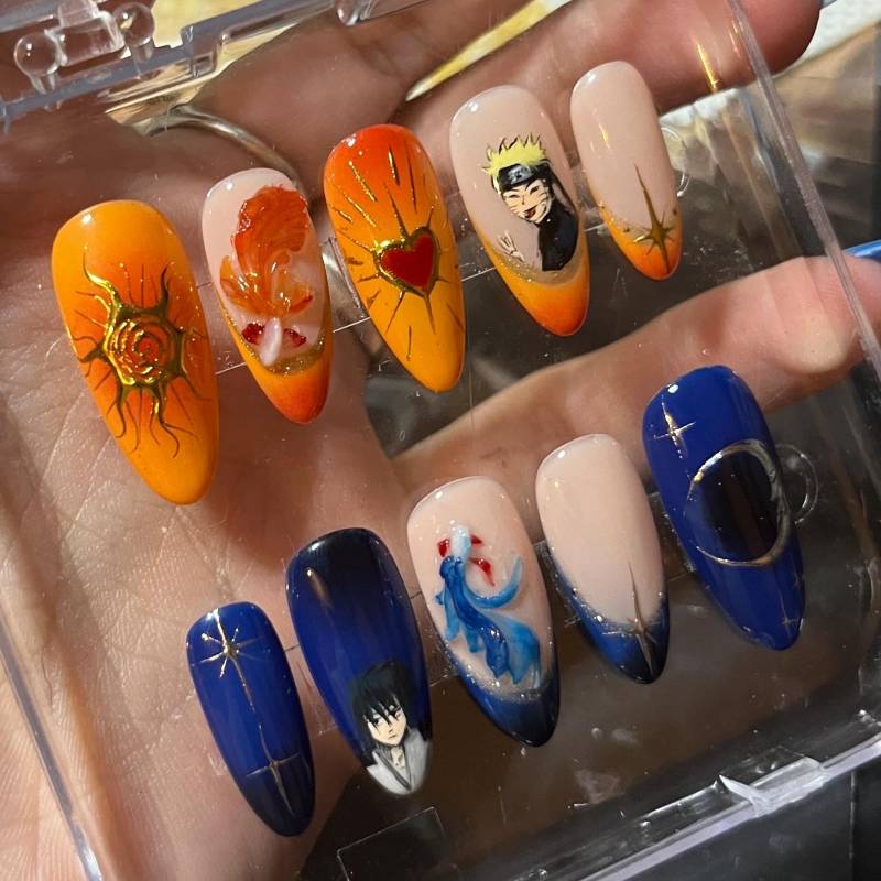Sasunaru Benutzerdefinierte Presse Auf Nagelset Sasunaru Benutzerdefinierte Presse Auf Nagelset von Etsy - HibouNails