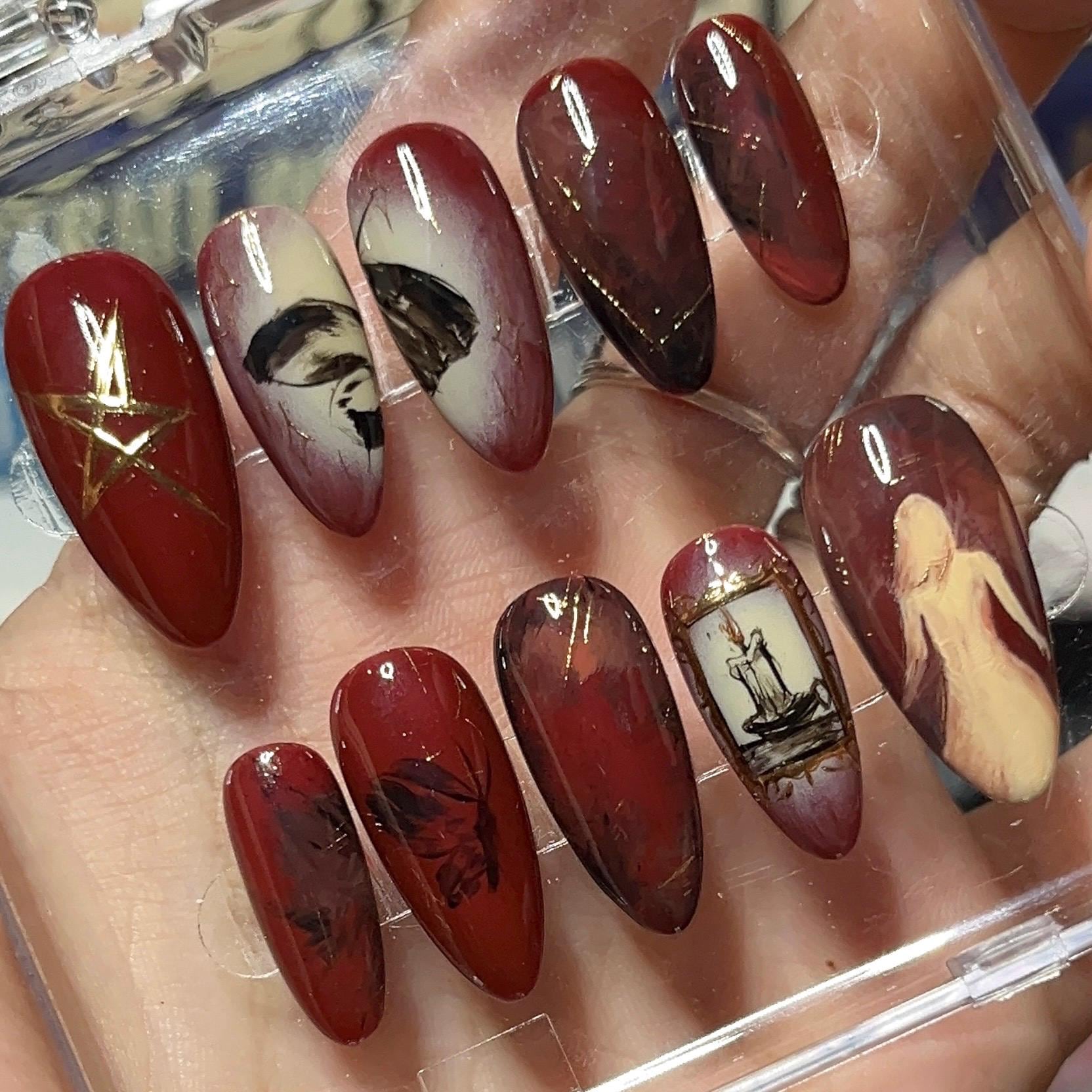 Txt Ghost Girl Benutzerdefinierte Presse Auf Nagelset von Etsy - HibouNails