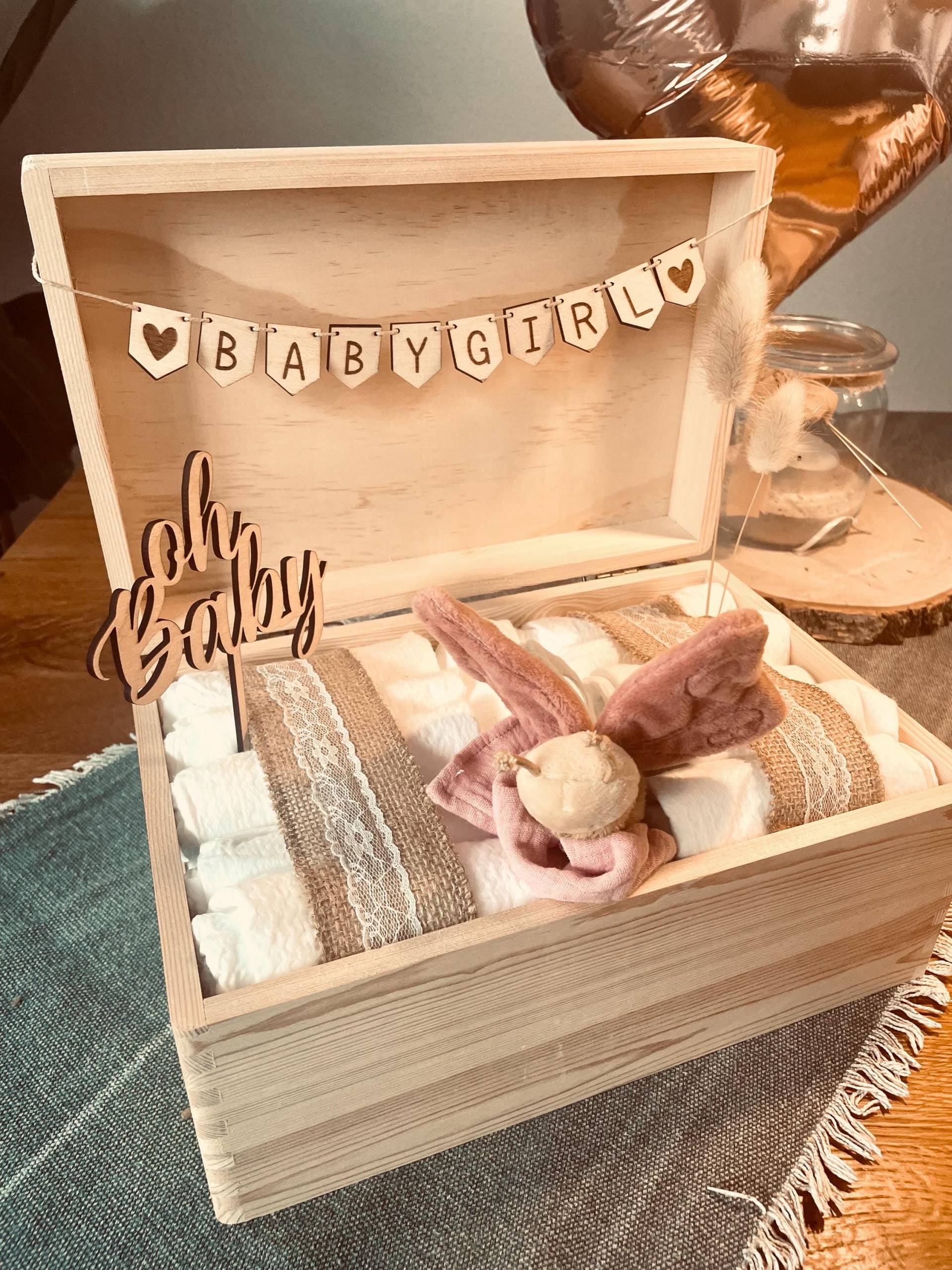 Windelkiste ~ Babymädchen Personalisiert ~Geschenk Zur Geburt Taufe Windeltorte Windelkiste ~ Babymädchen Personalisiert ~Geschenk Zur Geburt Taufe Windeltorte von Etsy - HimmelhochjauchzenDE