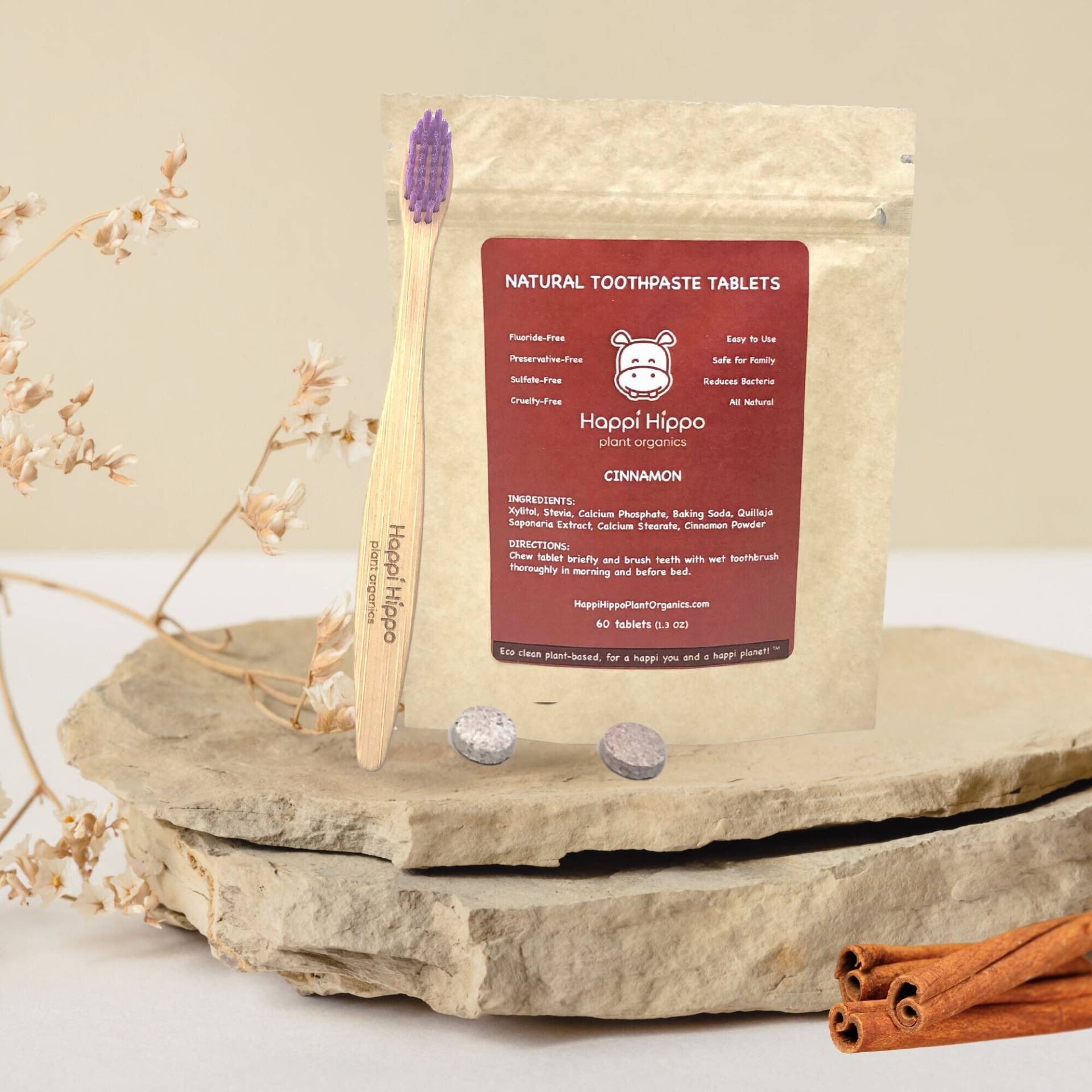 Fluoridfreie Zimt Zahnpasta Tabletten | 60 Tabs, Natürliche Zahnpasta, Toxinfrei von Etsy - Hippotanicals