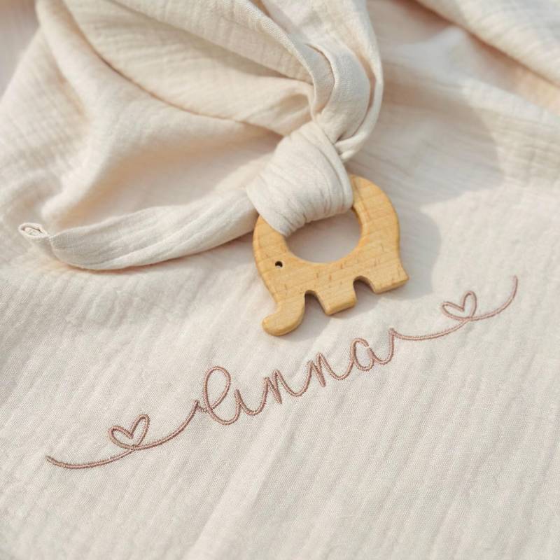 Bio-Spucktuch Mit Namen Personalisiert Greifling - Weiches Musselin Aus Biobaumwolle | Mulltuch, Stillschal, Geschenk Zur Geburt & Taufe von Etsy - Hirschgarten