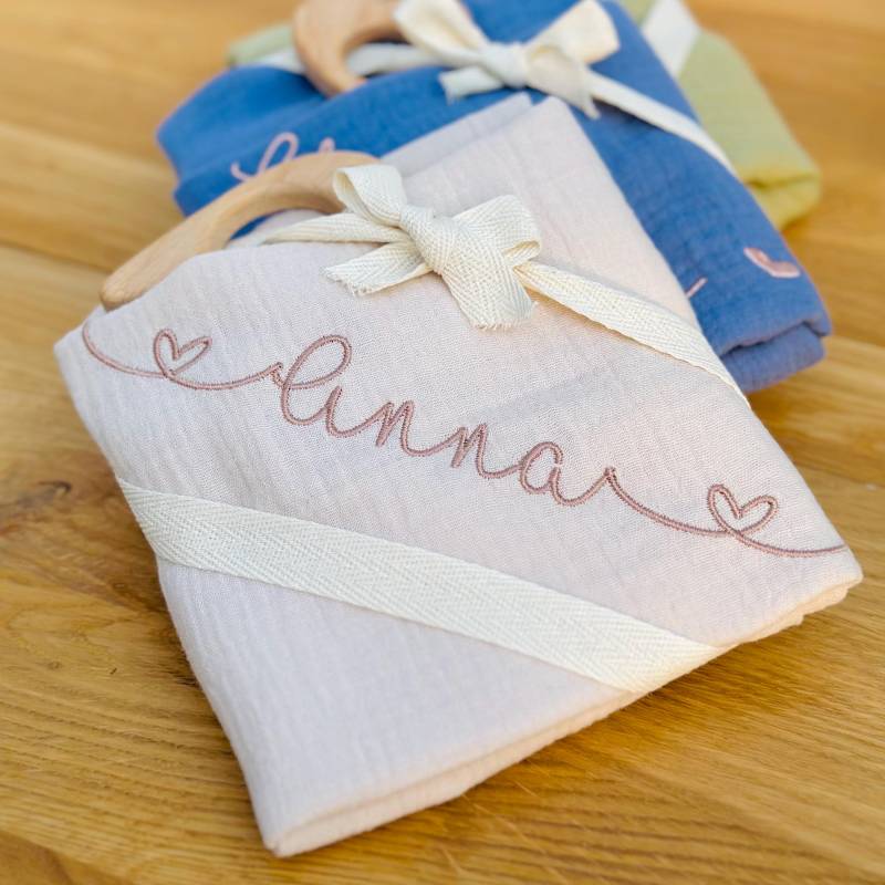 Bio-Spucktuch Mit Namen Personalisiert Greifling - Weiches Musselin Aus Biobaumwolle | Mulltuch, Stillschal, Geschenk Zur Geburt & Taufe von Etsy - Hirschgarten