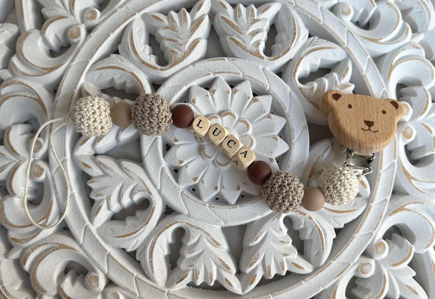 Schnuller-/Schnuffelkette Mit Name Schnuller-/Schnuffelkette Mit Name von Etsy - Hirschmade