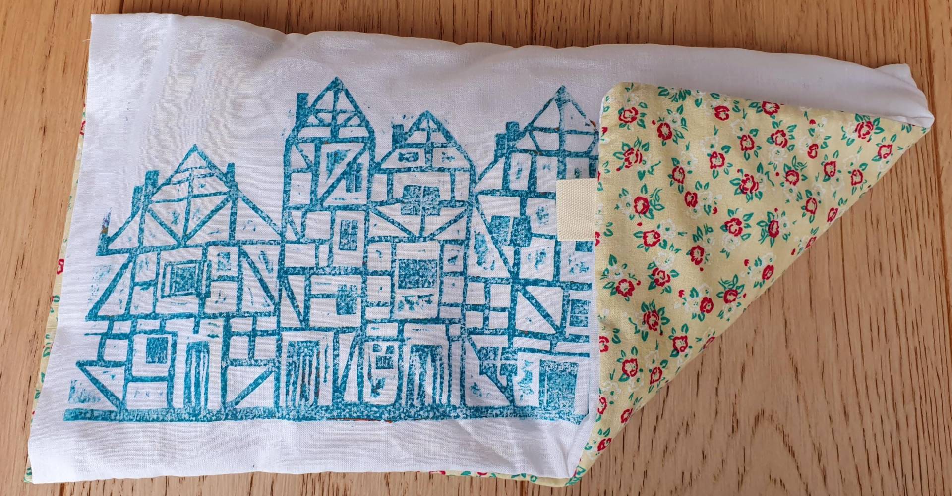 Wärmekissen Dinkelkissen Fachwerkhaus in Grün von Etsy - Hobbyherzchen