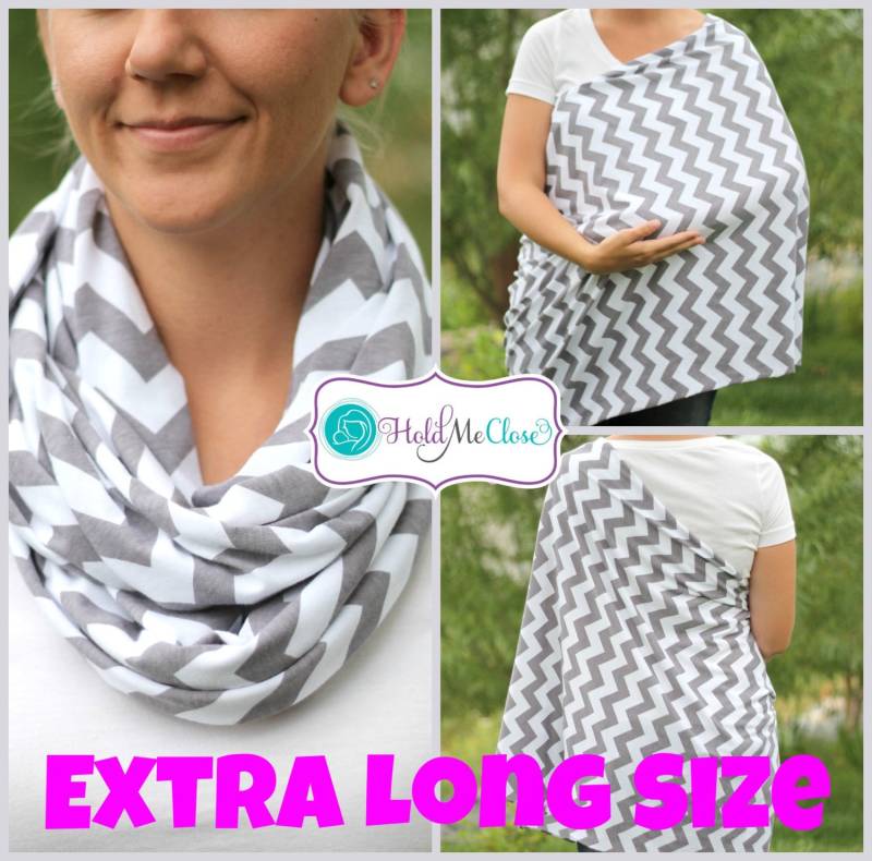 Sale Extra Langer Stillschal - Graues Chevron Sale Extra Langer Stillschal - Graues Chevron von Etsy - HoldMeCloseNursing