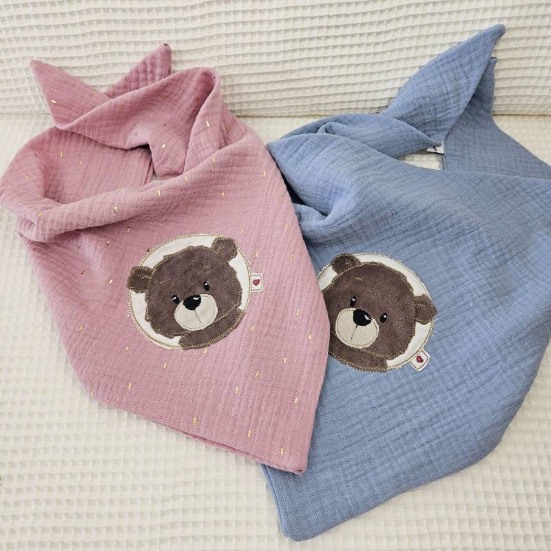 Halstuch Kinder Mit Bärchen, Personalisierbar, Musselin Spucktuch, Schnuffeltuch Babys, Geschenke Für Kinder, Lätzchen Personalisiert von Etsy - HomemadebyBritta