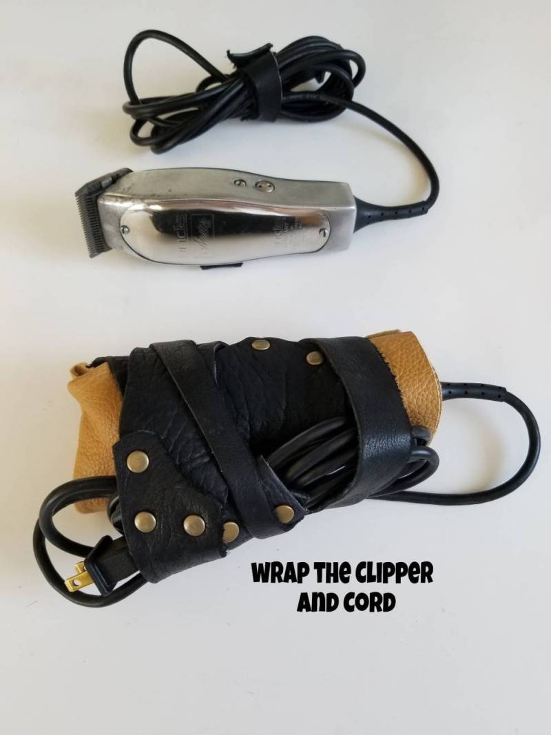 Schwarz Und Gold Cipper Hides. Leder Schutz Haarclipper Roll Hüllen Für Friseur/Friseur von Etsy - HomerCutsBeardOil