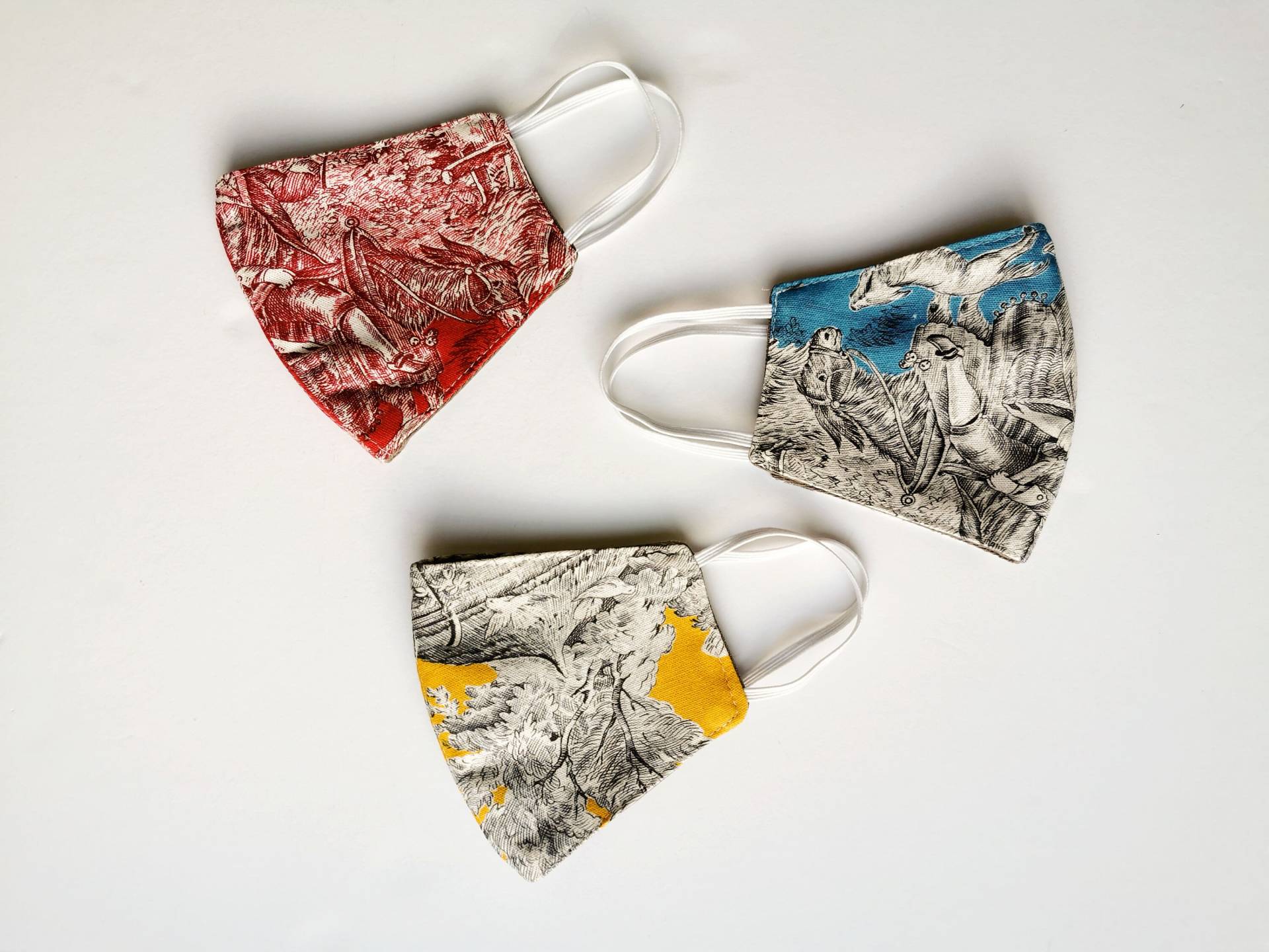Bunte Toile De Jouy Stoffmasken, 3Er Set, Waschbar Und Modisch Bunte Toile De Jouy Stoffmasken, 3Er Set, Waschbar Und Modisch von Etsy - Homesite