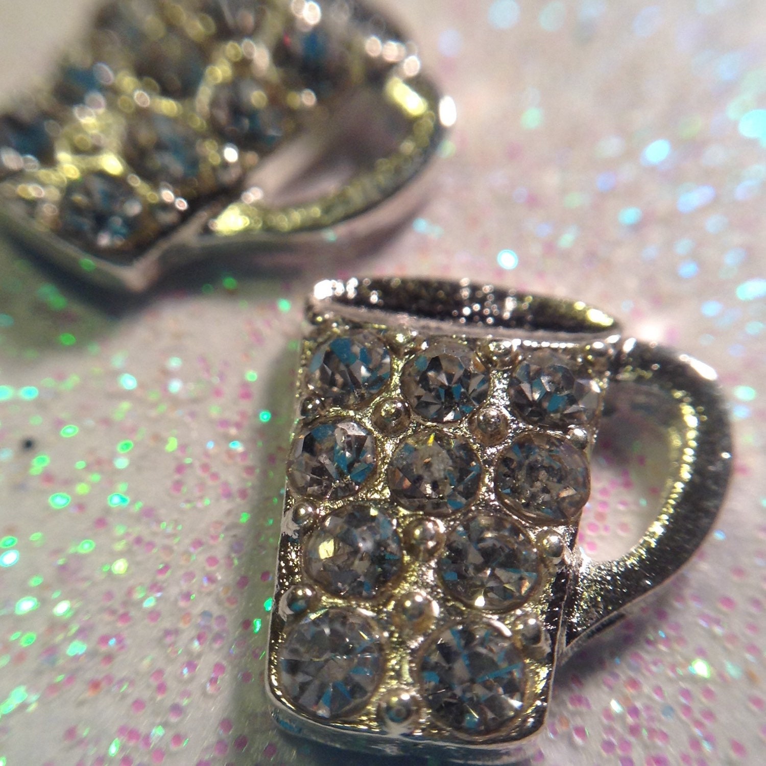 2Er Set Kristall Kaffeetasse Nagel Charms - Nail Art von Etsy - HoneyBunnyLacquer