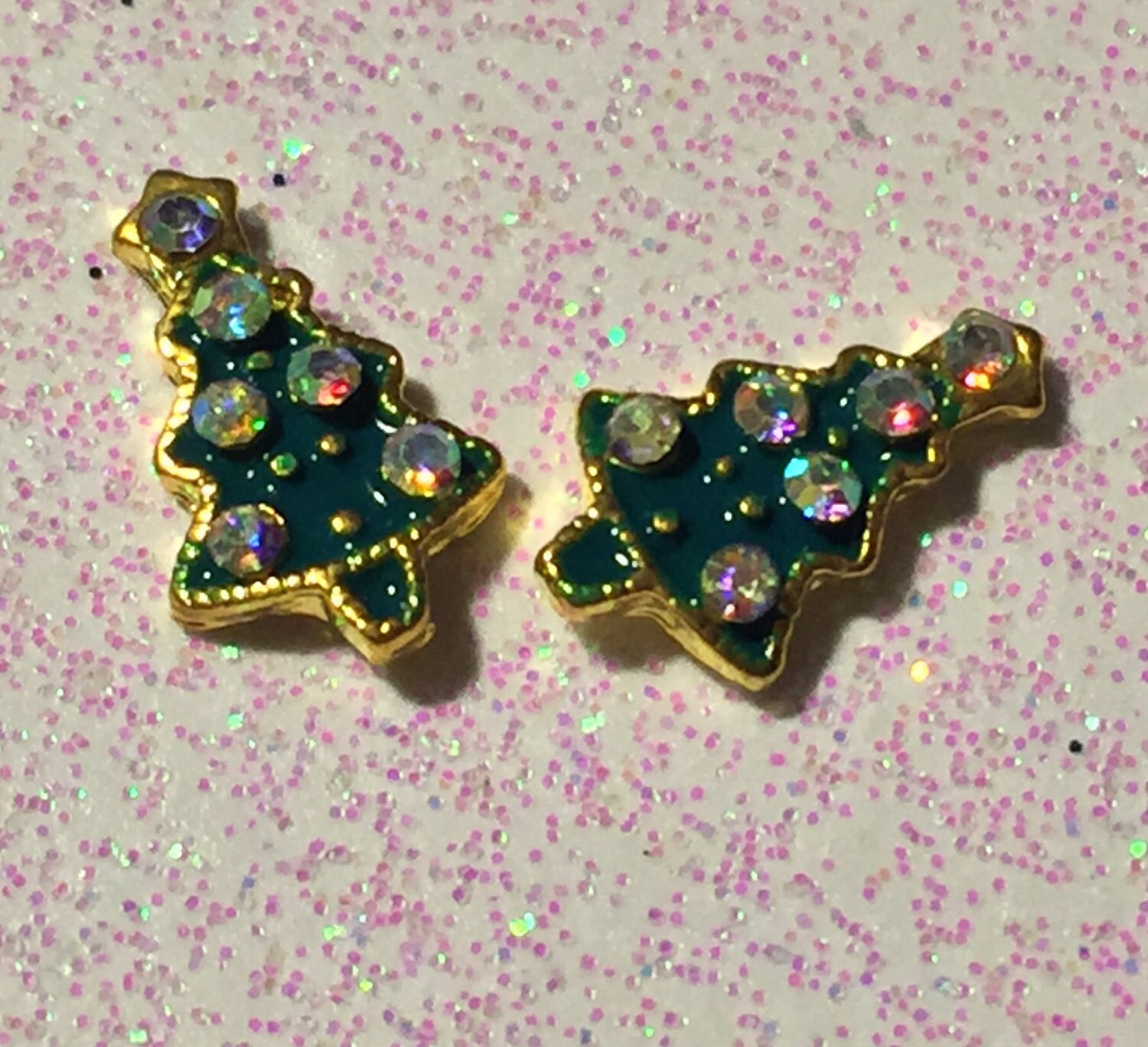 2Er Set Weihnachtsbaum Nagel Charms - Nail Art von Etsy - HoneyBunnyLacquer