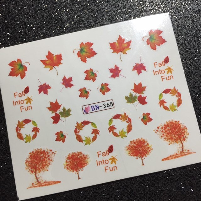 Ein Bogen Herbst Wasser Transfer Aufkleber - Nail Art von Etsy - HoneyBunnyLacquer