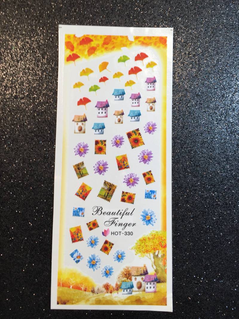 Ein Bogen Herbstblumen Wasser Transfer Sticker - Nail Art von Etsy - HoneyBunnyLacquer