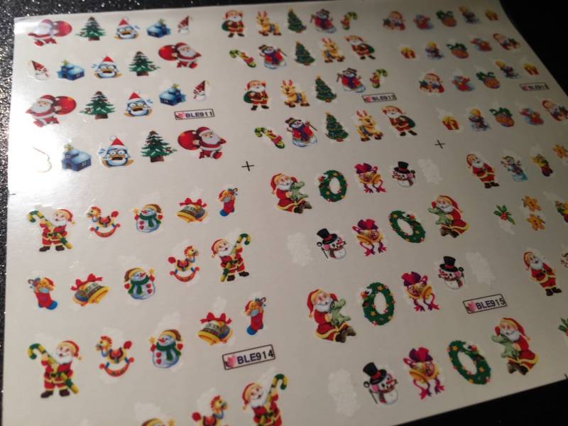 Ein Großer Bogen Weihnachtliche Wassertransfersticker - Nail Art von Etsy - HoneyBunnyLacquer