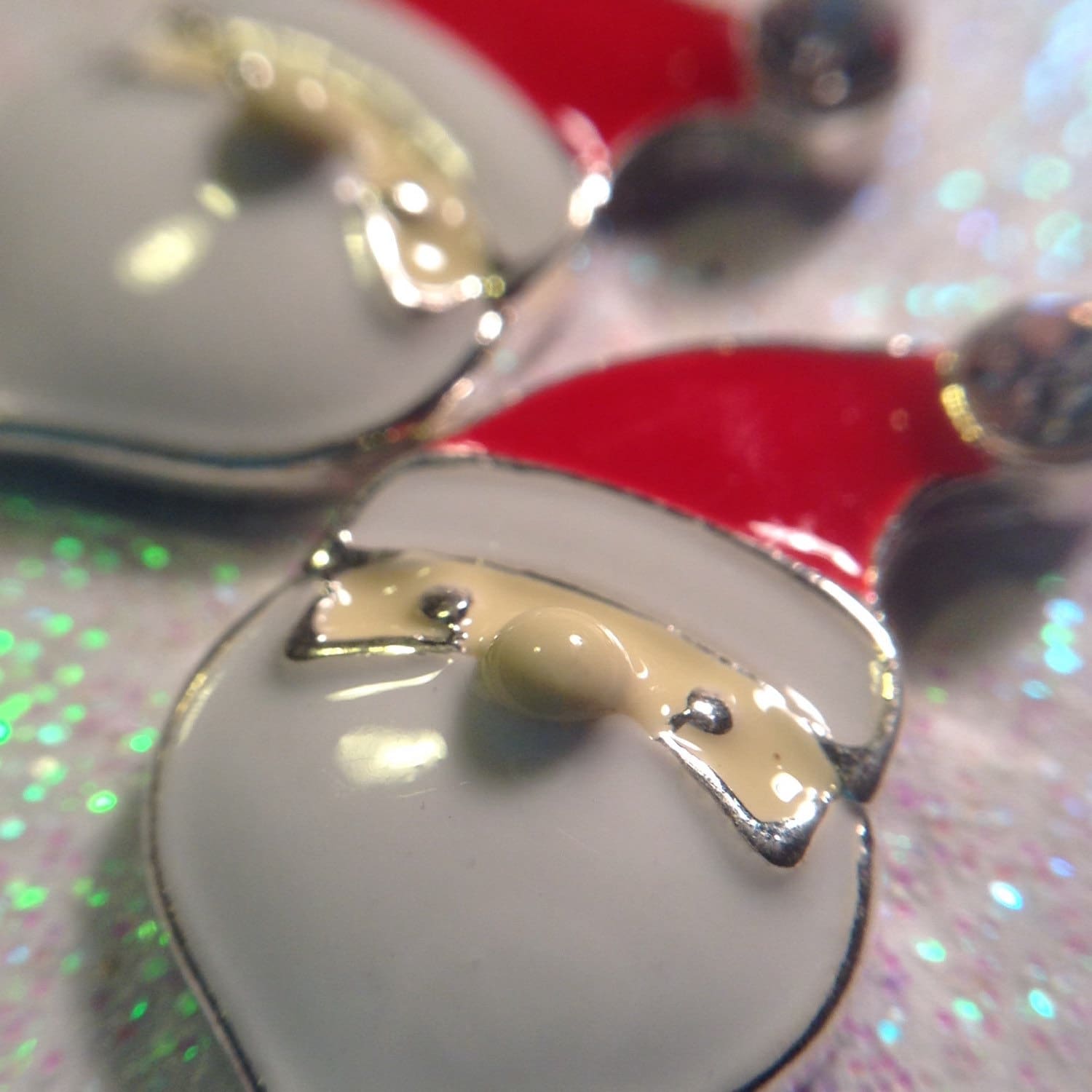 Set Von 2 Großen Silbernen Weihnachtsmann Nagel Charms - Nail Art von Etsy - HoneyBunnyLacquer