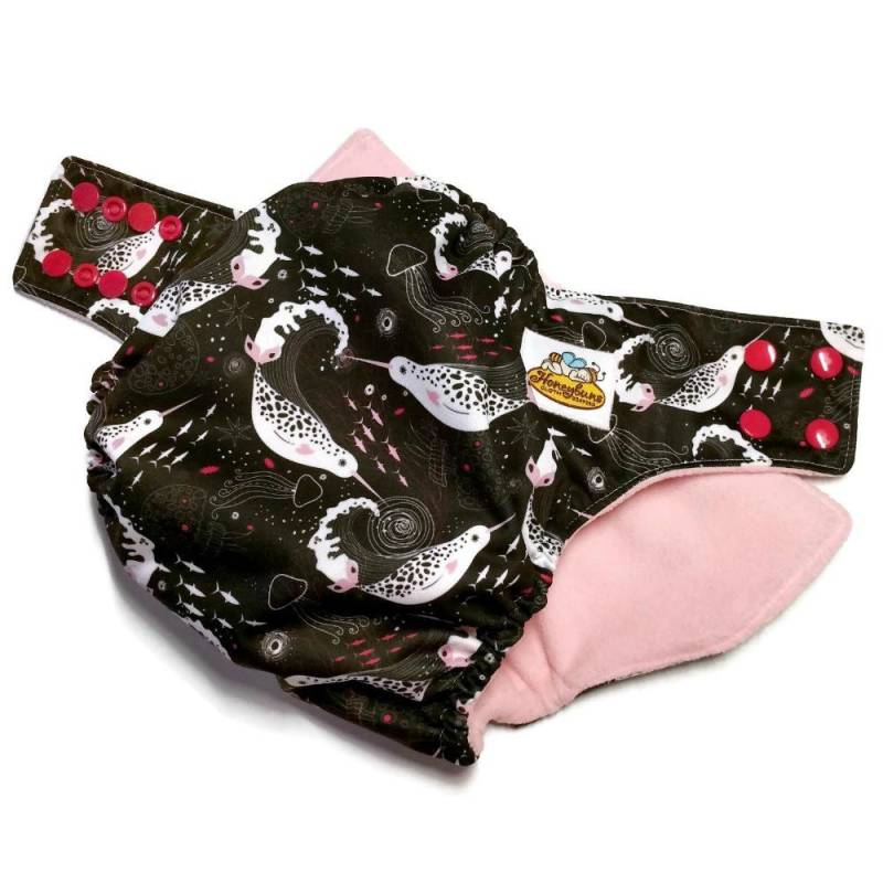 Narwhal Pink Pul Taschentuch Windel von Etsy - HoneybunsClothDiaper