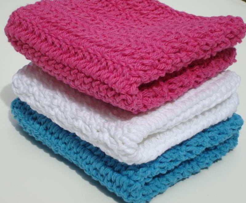 Gehäkelte Baumwollwaschlappen Set Rosa, Blau, Weiß Spültücher Gehäkelte Baumwollwaschlappen Set Rosa, Blau, Weiß Spültücher von Etsy - HoookedHandmade