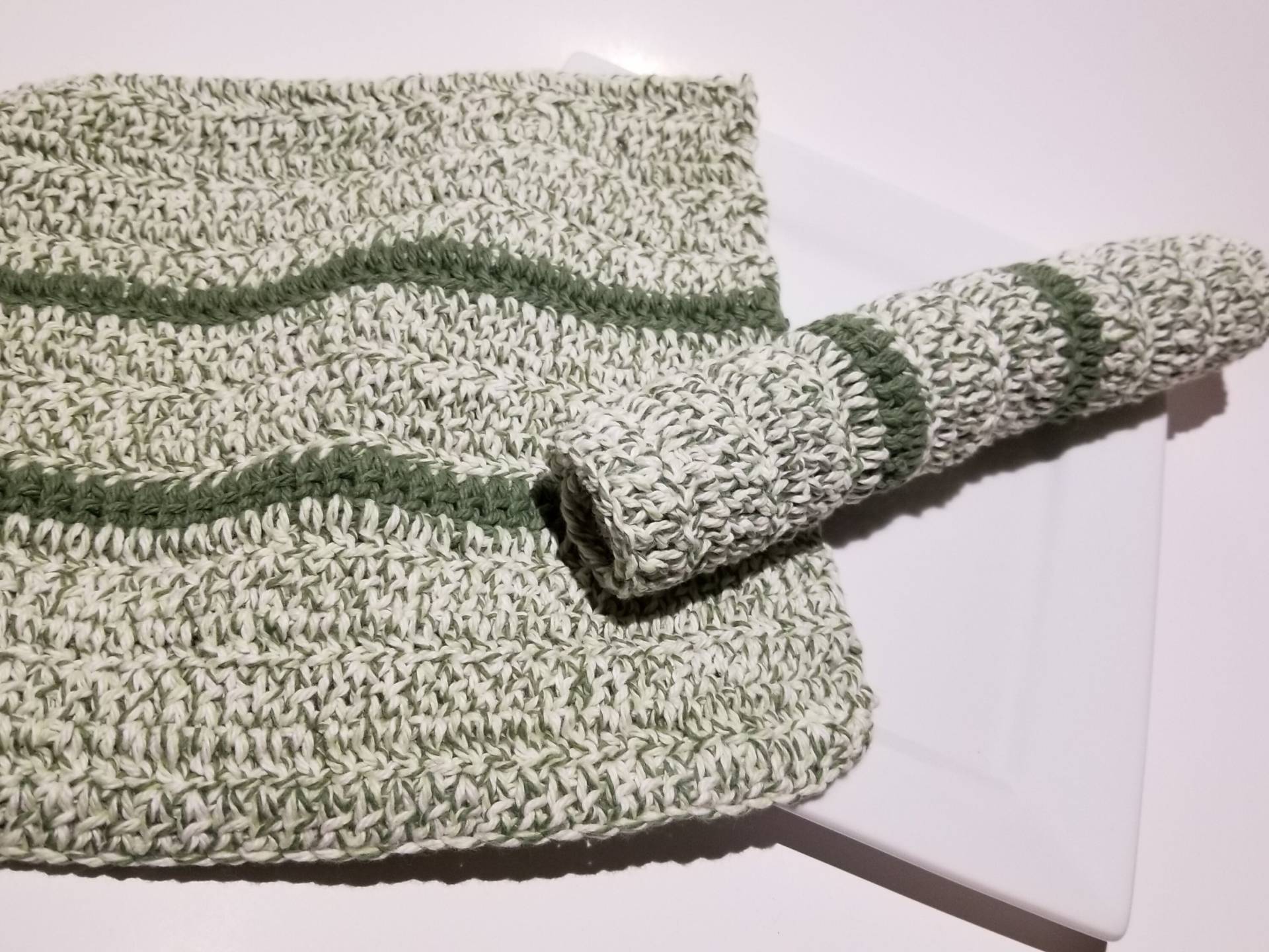 Zwei Gestreifte Salbei Grün Waschlappen, Gehäkelt, Gehäkelte Bad, Küche, Geschirrtücher - Und Weiss von Etsy - HoookedHandmade